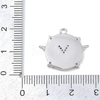 Brass Micro Pave Clear Cubic Zirconia Pendants KK-G545-02P-1