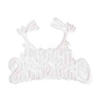 Antler & Word Merry Christmas Dispaly Decoration Silicone Molds DIY-K051-09-1
