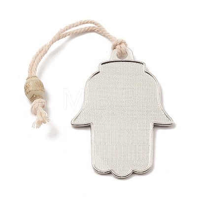 Hamsa Hand/Hand of Miriam with Evil Eye Alloy Resin Pendant Decorations HJEW-K042-01AS-02-1