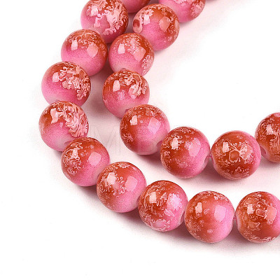 Baking Paint Glass Beads Strands DGLA-N008-10mm-01-1