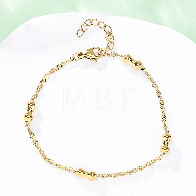 304 Stainless Steel Rope Chain Bracelets for Women BJEW-C094-05G-1