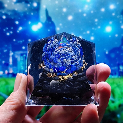 Orgonite Pyramid Resin Display Decorations TREE-PW0001-63B-1