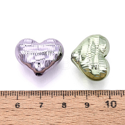Textured Plating Opaque Acrylic Beads PACR-T018-06M-1