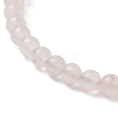 Natural Rose Quartz Beaded Cuff Bangles BJEW-JB13328-01-1