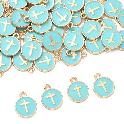 60Pcs Alloy Enamel Pendants ENAM-YW0008-02G-1