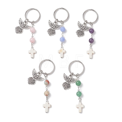 Natural & Synthetic Gemstone & Alloy Keychains KEYC-JKC01453-1