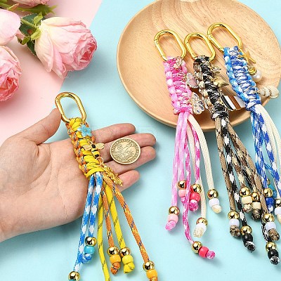 Polyester & Spandex Cord Pendant Decorations HJEW-YW00432-01-1