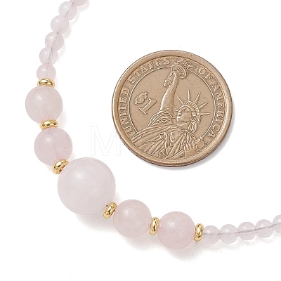Natural Green Aventurine & Rose Quartz & Larvikite & Lapis Lazuli & Amethyst & Carnelian Round Graduated Beaded Necklaces NJEW-JN05654-1