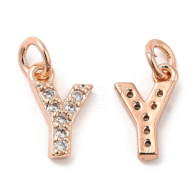 Brass Micro Pave Grade AAA Cubic Zirconia Charms ZIRC-P067-11RG-Y-NR-1