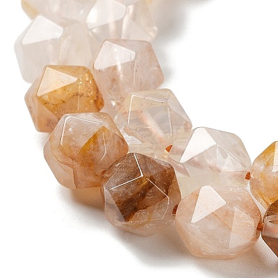 Natural Yellow Hematoid Quartz/Golden Healer Quartz Beads Strands G-G030-A01-02-1