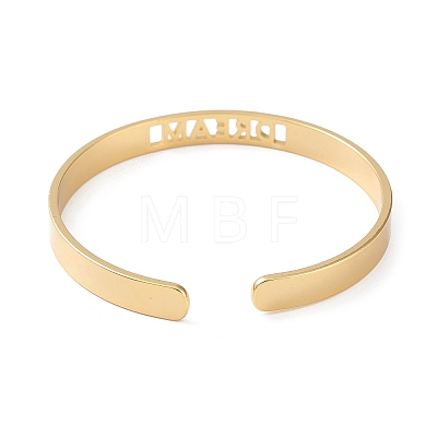 Rack Plating Brass Open Cuff Bangles for Women BJEW-M303-02D-G-1