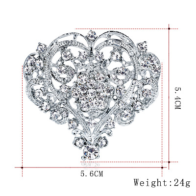 Crystal Rhinestone Heart Lapel Pin HEAR-PW0001-053-1