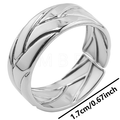 Stainless Steel Open Cuff Ring for Women KM9554-1-1