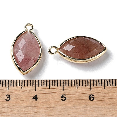 Natural Strawberry Quartz Pendants G-B009-01G-Z-1