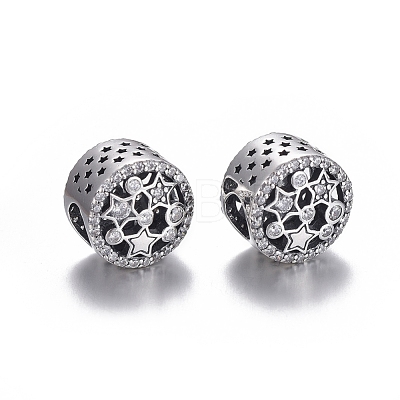 Hollow 925 Sterling Silver European Beads OPDL-L017-023TAS-1