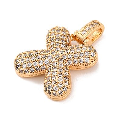 Brass Micro Pave Cubic Zirconia Pendants KK-C076-29X-G01-1