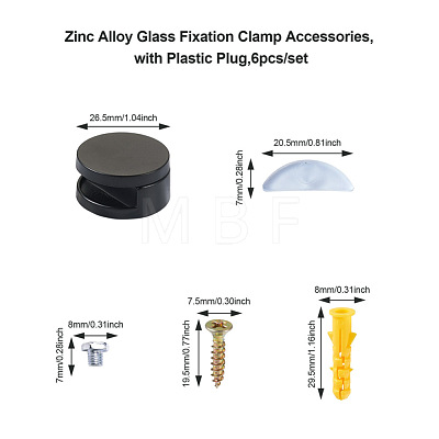 Zinc Alloy Glass Fixation Clamp Accessories SW-TAC0001-27-1