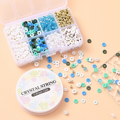 DIY Letter & Imitation Pearl & Heishi Beads Bracelet Making Kit DIY-YW0005-23C-1