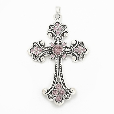Alloy Rhinestone Big Pendants PALLOY-P198-01AS-RS-1