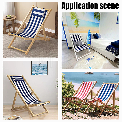 Canvas Cloth Beach Lounge Chair Cover with Pillows AJEW-WH0342-54B-1