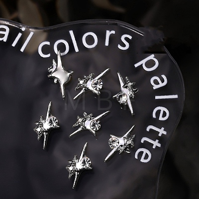 Star Alloy Rhinestone Cabochons MRMJ-WH0075-114-03-1