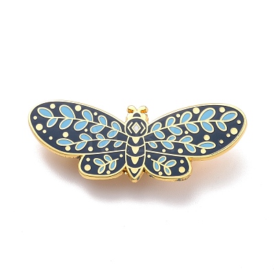 Butterfly with Leaf Enamel Pin JEWB-I016-09G-1