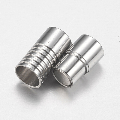 304 Stainless Steel Magnetic Clasps with Glue-in Ends STAS-F149-04P-A-1