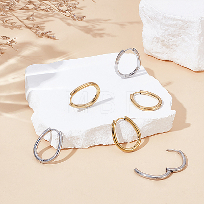 24Pcs 2 Colors Stainless Steel Hoop Earrings EJEW-UN0003-16-1