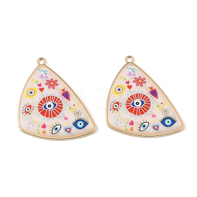 Printed Alloy Big Pendants AL-CBAA786-03G-1