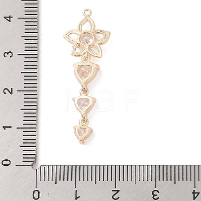 Brass Inlay Clear Glass Pendants KK-S388-07G-1