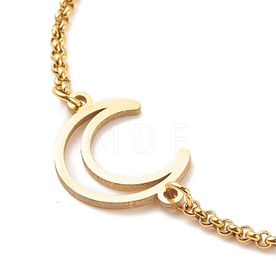 201 Stainless Steel Link Bracelet with 304 Stainless Steel Box Chains for Women BJEW-JB08281-1