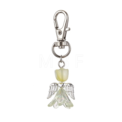 Angel Glass Pendant Decorations HJEW-JM01627-1