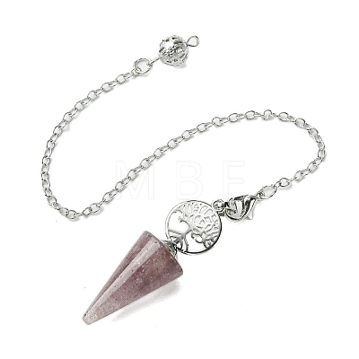 Natural Strawberry Quartz Cone Dowsing Pendulum Big Pendants G-C114-02P-17-1