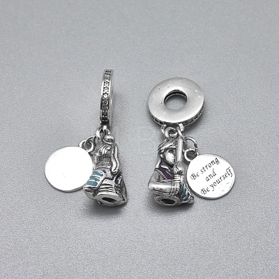 925 Sterling Silver European Dangle Charms STER-I019-24AS-1