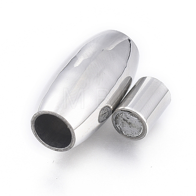 304 Stainless Steel Magnetic Clasps with Glue-in Ends STAS-D242-27P-1