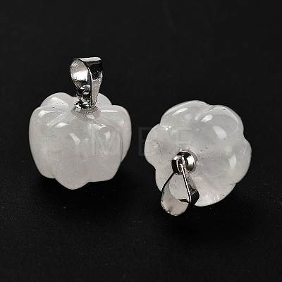 Natural Quartz Crystal Pumpkin Charms G-K338-27P-05-1