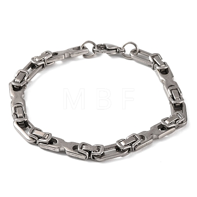 Tarnish Resistant 304 Stainless Steel Byzantine Chain Bracelets BJEW-B078-86P-1