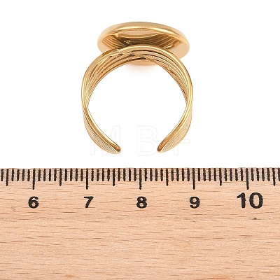 304 Stainless Steel Open Cuff Ring Components STAS-F366-06E-G-1