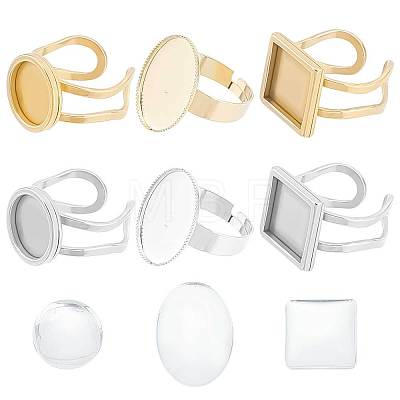 DIY Blank Dome Finger Ring Making Kit DIY-SC0021-11-1