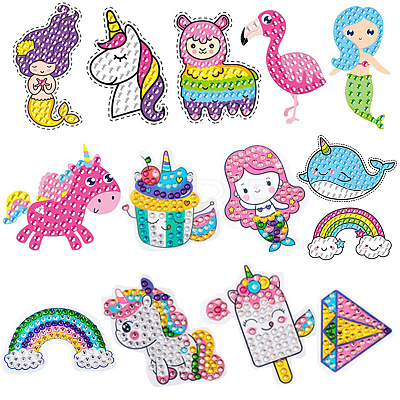 Unicorn/Mermaid/Rainbow DIY Diamond Painting Sticker Kit UNIC-PW0001-014-1
