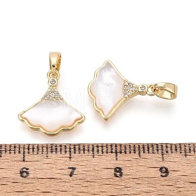 Natural White Shell Pendants KK-N287-25G-1