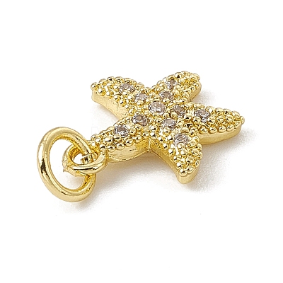 Brass Micro Pave Cubic Zirconia Charms ZIRC-F132-13G-1