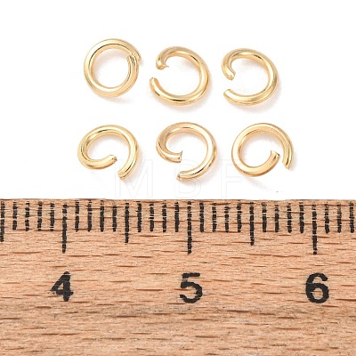 Brass Open Jump Rings KK-G604-08G-25-1