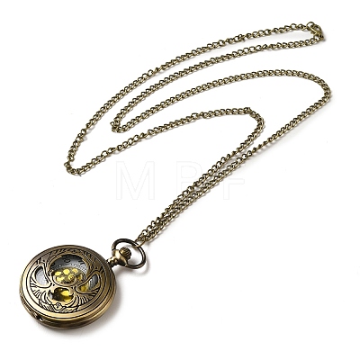Alloy Glass Pendant Pocket Necklace WACH-S002-14AB-1