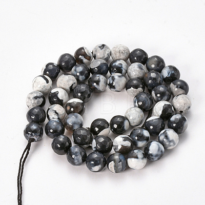 Natural Dragon Veins Agate Beads Strands G-Q468-77E-8mm-1