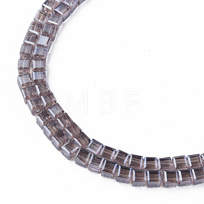 Electroplate Transparent Glass Beads Strands EGLA-N002-33-C02-1