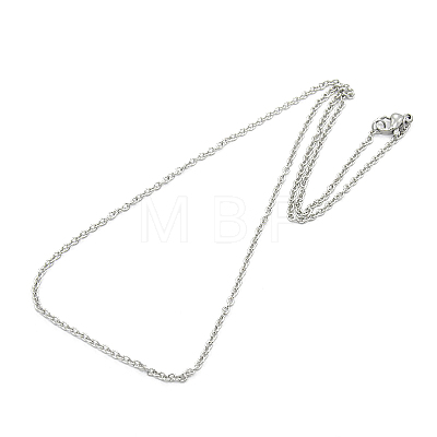 Unisex 304 Stainless Steel Cable Chain Necklace with Lobster Claw Clasps STAS-O037-83P-03-1