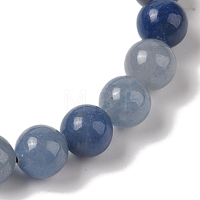 8mm Round Dyed & Heated Natural Blue Aventurine Braided Bead Bracelets BJEW-C067-01B-16-1