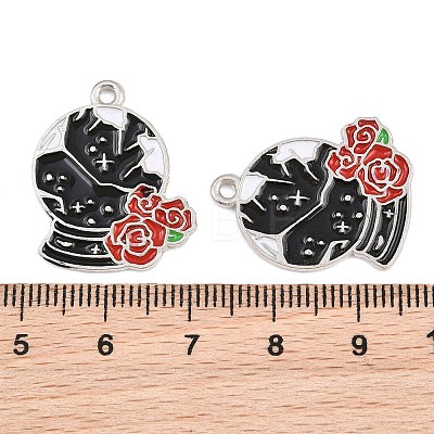Alloy with Black Enamel Pendants AL-CBA2919-02P-06-1