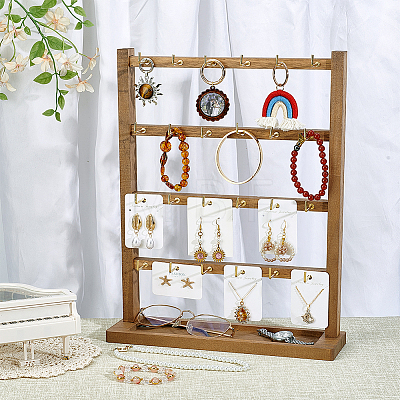Wood Jewely Display Stands ODIS-WH0078-32-1